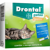 Vermífugo Drontal SpotOn para Gatos de 2,5 Kg a 5 Kg