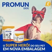 Promun Dog Suplemento Vitamínico Contém Prebióticos e Probiótico e Leveduras 50g - Organnact