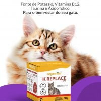Suplemento Vitamínico Aminoácido para Gatos K Replace Cat 50g - Organnact