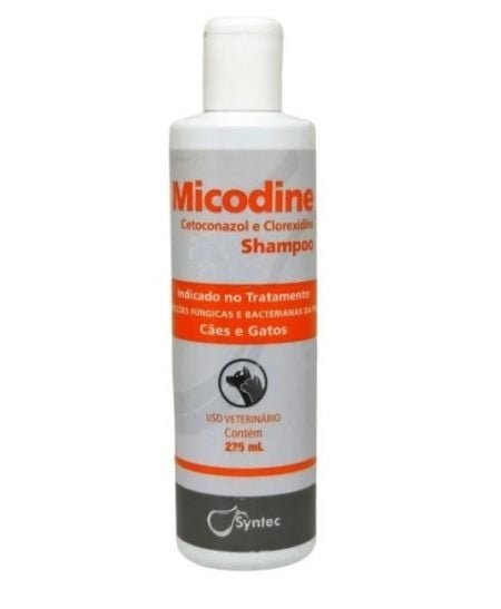 Micodine Cetoconazol e Clorexidine Shampoo Indicado para Cães e Gatos - 225 ml - Syntec